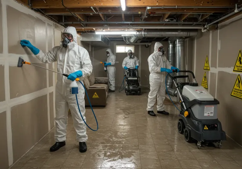 Basement Moisture Removal and Structural Drying process in Pelham, AL